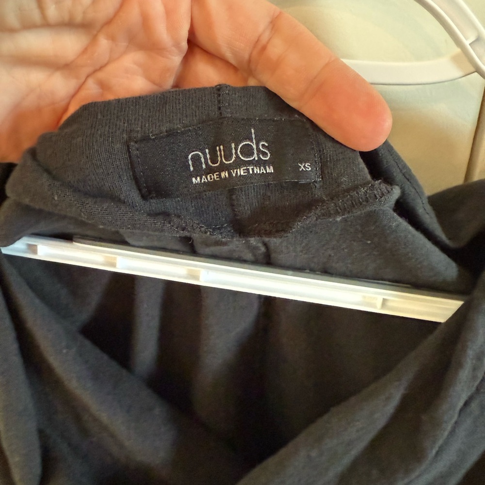 Nuuds Black Short Sleeve off the shoulder tee